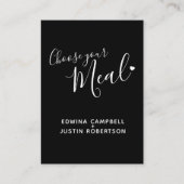 Menu choix options repas script texte noir (Devant)