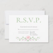 Menu Choix RSVP - Accent Floral Rose (Devant)