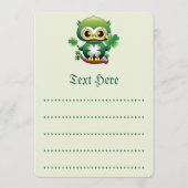 Menu Chouette bébé mignon St Patrick Cartoon (Dos)