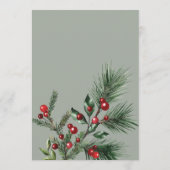 Menu Christmas Red Berries Winter Greenery Wedding (Dos)