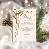 Menu Christmas Whimsical Funky Boho Bow Dinner Party