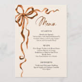 Menu Christmas Whimsical Funky Boho Bow Dinner Party (Devant)