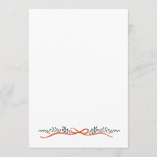 Menu Christmas Whimsical Red Bow Wreath Dinner Party (Dos)