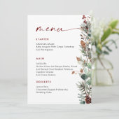 Menu Christmas Whimsical Red Bow Wreath Dinner Party (Debout devant)