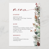 Menu Christmas Whimsical Red Bow Wreath Dinner Party (Devant)