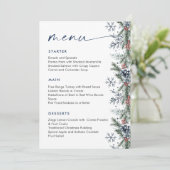 Menu Christmas Whimsical Red Bow Wreath Dinner Party (Debout devant)