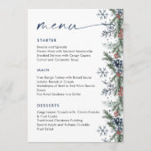 Menu Christmas Whimsical Red Bow Wreath Dinner Party (Devant)