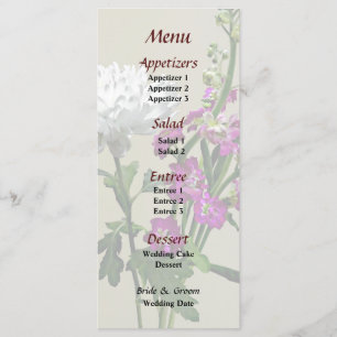 Menu Chrysanthème blanc et Muflier pourpre