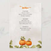 Menu Chute Burnt Orange Citrouille Patch Anniversaire (Devant)
