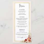 Menu Chute dorée Terracotta Floral (Devant)