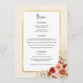 Menu Chute dorée Terracotta Floral (Devant)