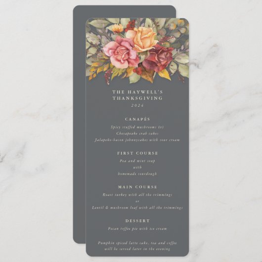 Menu Chute Florale Thanksgiving Appartement 4 Parcours (Devant / Derrière)
