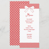 Menu Ciao Baby! Italian Red Bow Gingham Baby Shower (Devant / Derrière)