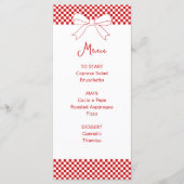Menu Ciao Baby! Italian Red Bow Gingham Baby Shower (Devant)