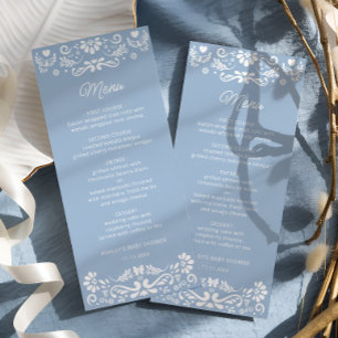 Menu Cielito Lindo Baby shower bleu mexicain