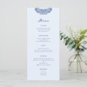 Menu Cimier baroque Mariage bleu français (Debout devant)