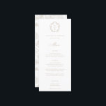Menu Cimier beige vintage Monogramme Mariage floral<br><div class="desc">Vintage Regency Era Crest monogramme,  menu mariage. Crête de style baroque d'inspiration vintage avec coordination de la typographie beige. Caractéristiques,  élégant style Chinoiserie Style jardin à motifs floraux.</div>