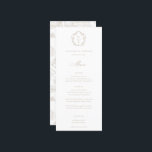 Menu Cimier beige vintage Monogramme Mariage floral<br><div class="desc">Vintage Regency Era Crest monogramme,  menu mariage. Crête de style baroque d'inspiration vintage avec coordination de la typographie beige. Caractéristiques,  élégant style Chinoiserie Style jardin à motifs floraux.</div>