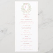 Menu Cimier doux avec vaches roses | Mariage monogramme (Devant)