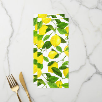 Menu Citron à l'aquarelle