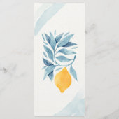 Menu Citron avec illustration botanique feuille bleue (Dos)