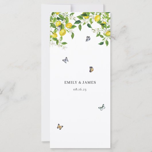 Menu Citron botanique d'été (Dos)