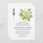Menu Citron & Magnolia Floral Citrus Mariage (Devant / Derrière)