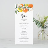 Menu Citrons et oranges botaniques Mariage d'été (Debout devant)