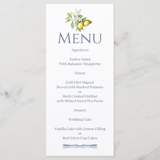 Menu Citrons Italiens (Devant)