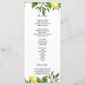 Menu Citrons jaunes et feuille d'aquarelle moderne  (Dos)