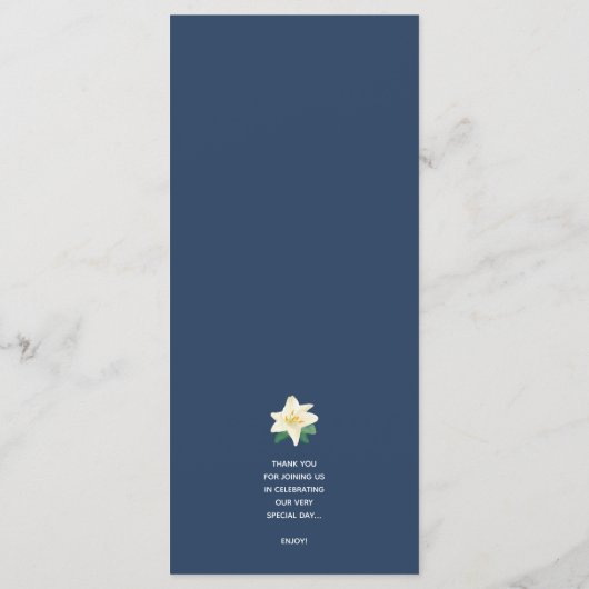 Menu Citrons vert sur Mariage bleu marine (Dos)