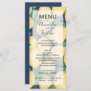 Menu Citrons vert sur Mariage bleu marine