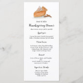 Menu Citrouille aquarelle à tarte érable Feuilles Thank (Devant)