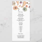 Menu Citrouille d'automne couleur moderne  (Dos)