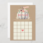 Menu Citrouille de chute blanc Baby shower Bingo Jeu (Devant / Derrière)