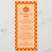 Menu Citrouille Super rétro À damiers Thanksgiving (Devant)