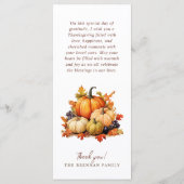 Menu Citrouille Thanksgiving Dîner (Dos)