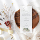 Menu Citrouilles de Sage Mariage de fleurs de crème<br><div class="desc">Citrouille de Sage Mariage de fleurs de crème. Vibes automnales avec citrouilles et fleurs en vert tendre et crèmes au fond avec un sauge de couleur coordonné sur le dos,  avec un élégant script set pour Menu et facile à personnaliser le reste du texte à vos besoins.</div>