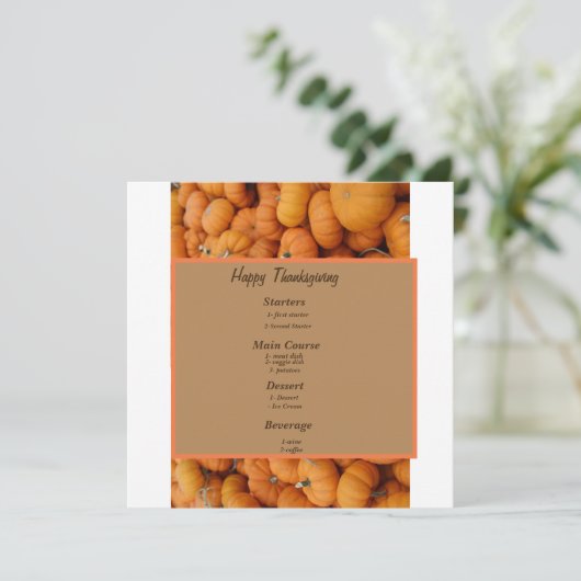 Menu Citrouilles de Thanksgiving (Debout devant)