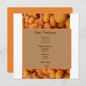Menu Citrouilles de Thanksgiving (Devant / Derrière)