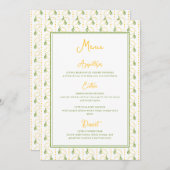 Menu Citrus botanique citron jardin d'été Mariage (Devant / Derrière)