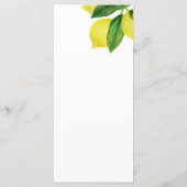 Menu Citrus citron Fête des mariées de verdure (Dos)