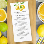 Menu Citrus d'aquarelle citron