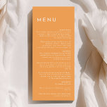 Menu Citrus minimaliste Mariage orange plat<br><div class="desc">Présentant notre Citrus Minimalist Orange Mariage Flat Menu Design, où la simplicité rencontre le raffinement dans une palette de teintes d'agrumes vives. Avec de solides arrière - plans en rose, orange, jaune ou vert et des polices typographiques propres, ce thème respire l'élégance contemporaine avec une touche de charme rétro. Conçues...</div>