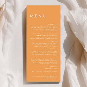Menu Citrus minimaliste Mariage orange plat