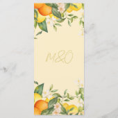 Menu Citrus Oranges Citrons Monogramme d'été (Dos)