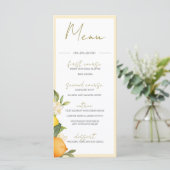 Menu Citrus Oranges Citrons Monogramme d'été (Debout devant)
