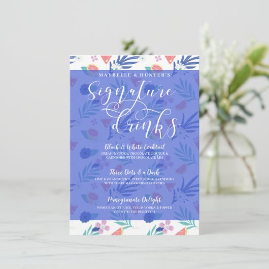 Menu Citrus Tropical Fruit Signature Cocktail Boissons (Debout devant)