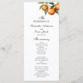 Menu Citrus Wedding Program | Mediterranean Orange  (Devant)