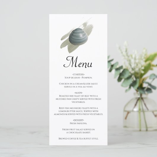 Menu Clam Mariage d'aquarelle (Debout devant)